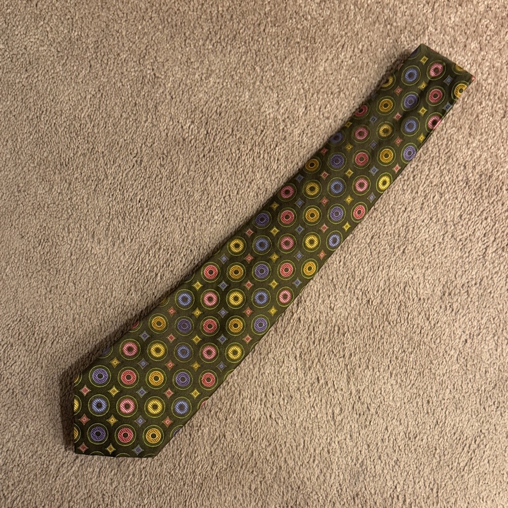 Robert Talbott concentric circles multicolor silk tie